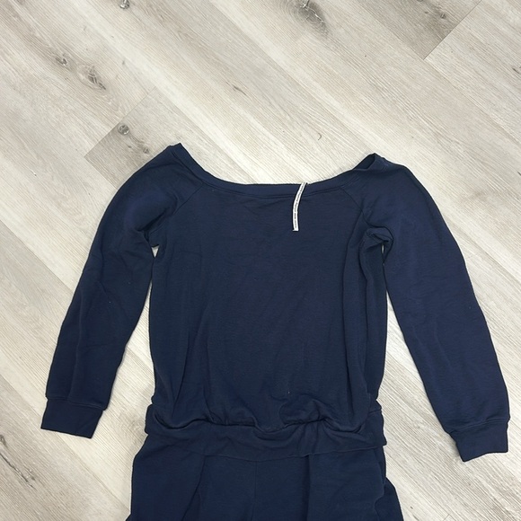 Anthropologie Saturday Sunday Off The Shoulder Jumpsuit Navy Blue Size L - Picture 2 of 11